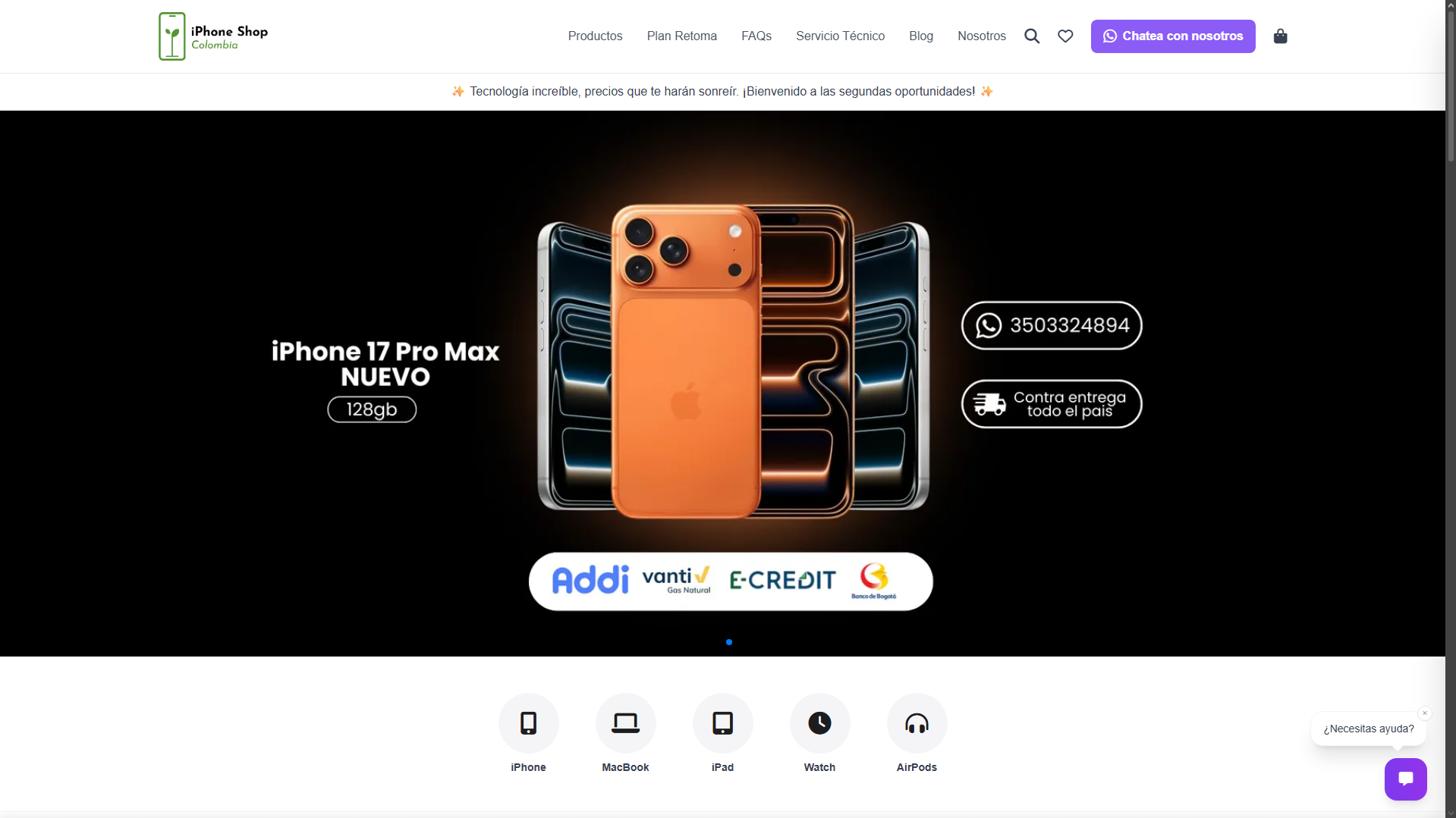 iPhone Shop Bogotá E-Commerce